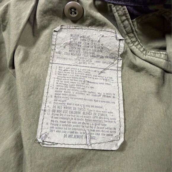 Vintage 80s US Navy Seabees M-65 Field Jacket Woodland Camo Medium Regular 1981 - Picture 11 of 11